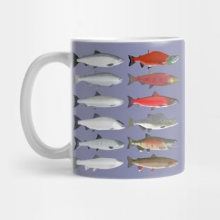 Pacific Ocean Salmon - Ocean and Spawn Stages Mug